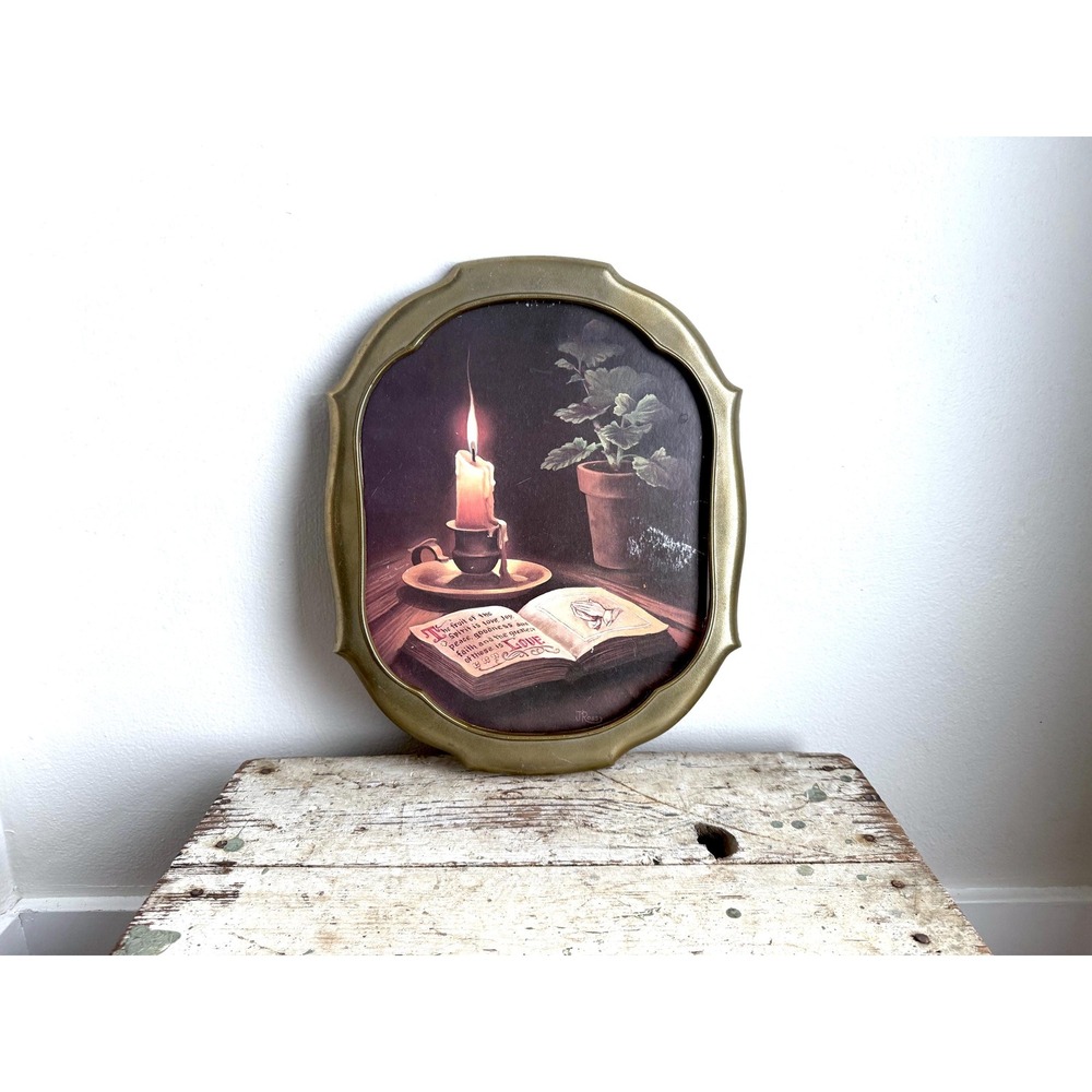 J. Ross Fruit of the‎ Spirit Wall Art Galatians 5:22 Bible Candle Metal Frame